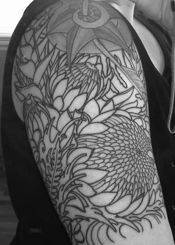 flower sleeve tattoos for men