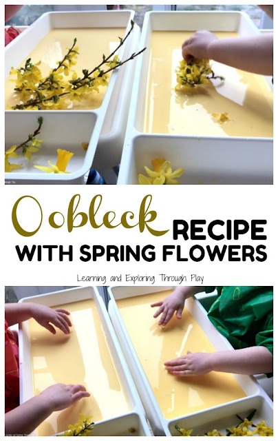 Spring Flower Oobleck Recipe Activities for Preschool