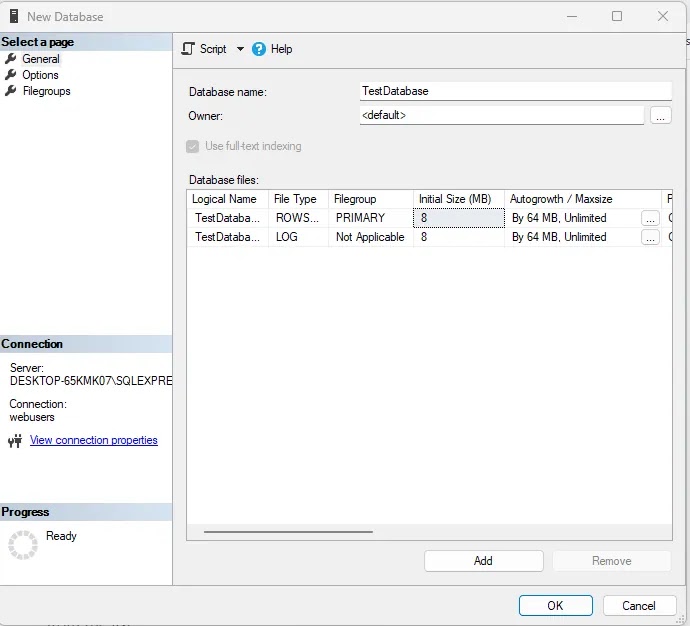 Create Database in SQL Server