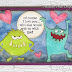 Valentine's Day card with monsters