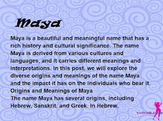 meaning of the name "Maya"