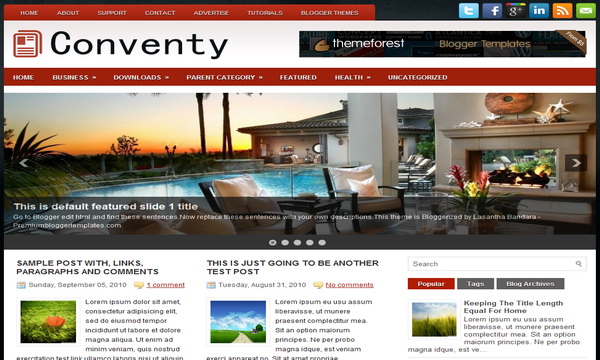 Conventy 2 Column Blogger Template