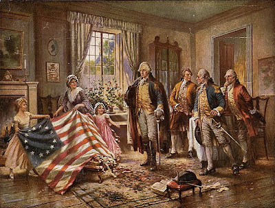 Betsy Ross American flag shows George Washington Photos