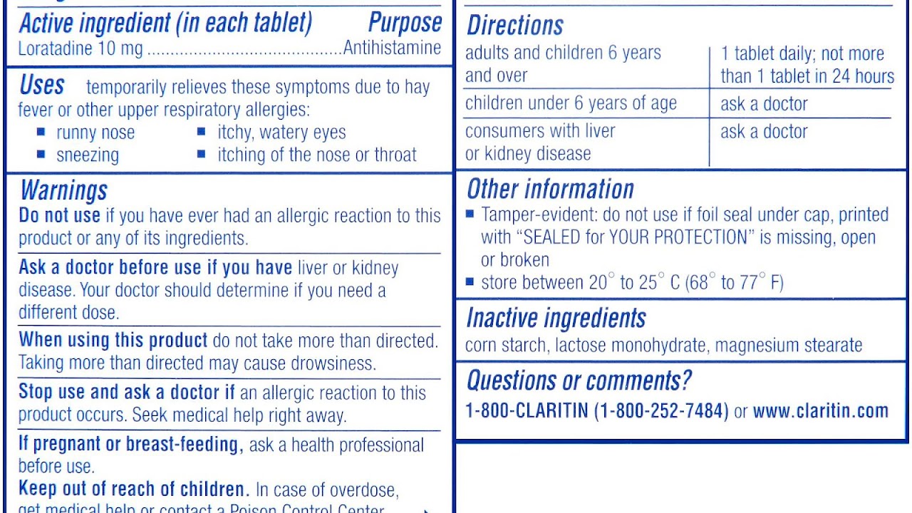 Non Drowsy Claritin Side Effects