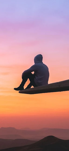 Hoodie Guy Watching Sunset 4k Wallpaper