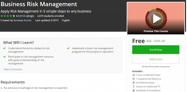 [100% Off] Business Risk Management| Worth 35$