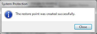 restore point created