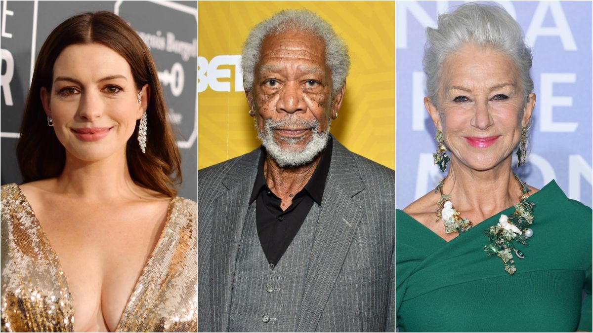 Anne Hathaway, Morgan Freeman, and Helen Mirren together on Solos