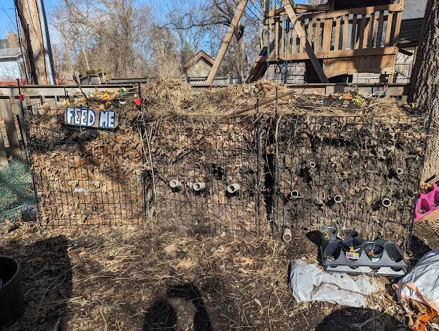 Compost Bins In Late Winter