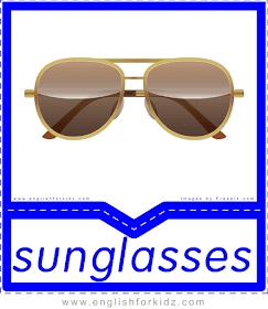 Sunglasses - English clothes and accessories flashcards for ESL students