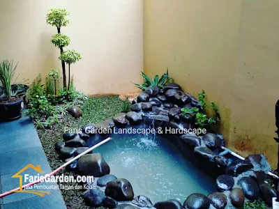 Contoh Model Desain Kolam Air Terjun Relief Dekorasi Tebing