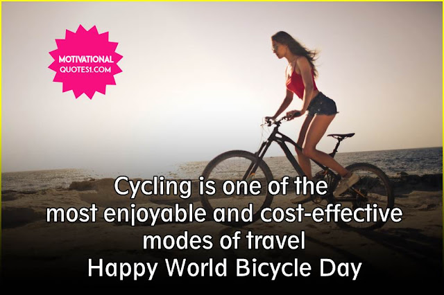 "Happy world bicycle day wishes quotes images in Hindi"