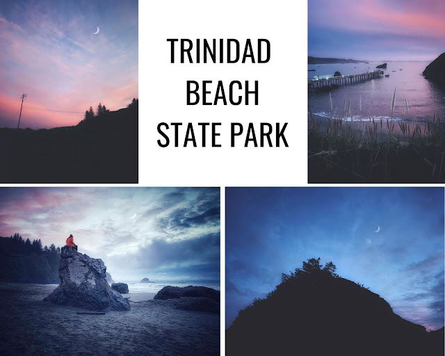 Photos d'un coucher de soleil sur Trinidad Beach State Park en Californie