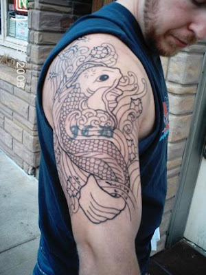 Labels: popular shoulder koi tattoo design