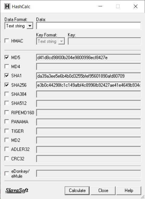 Hướng dẫn kiểm tra mã MD5 , SHA1, SHA 256, SHA384, SHA 512, MD4, Tiger, MD2 , CRC32 , ADLER32 nhỏ gọn.