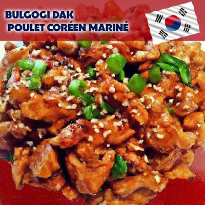 Bulgogi dak, du poulet mariné, grillé, caramélisé à la poêle, au wok