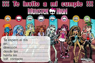 Tarjetas de Cumpleaños de Monster High