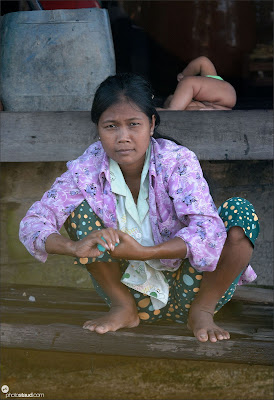 Mother and child, Tonle Sap Lake, Cambodia