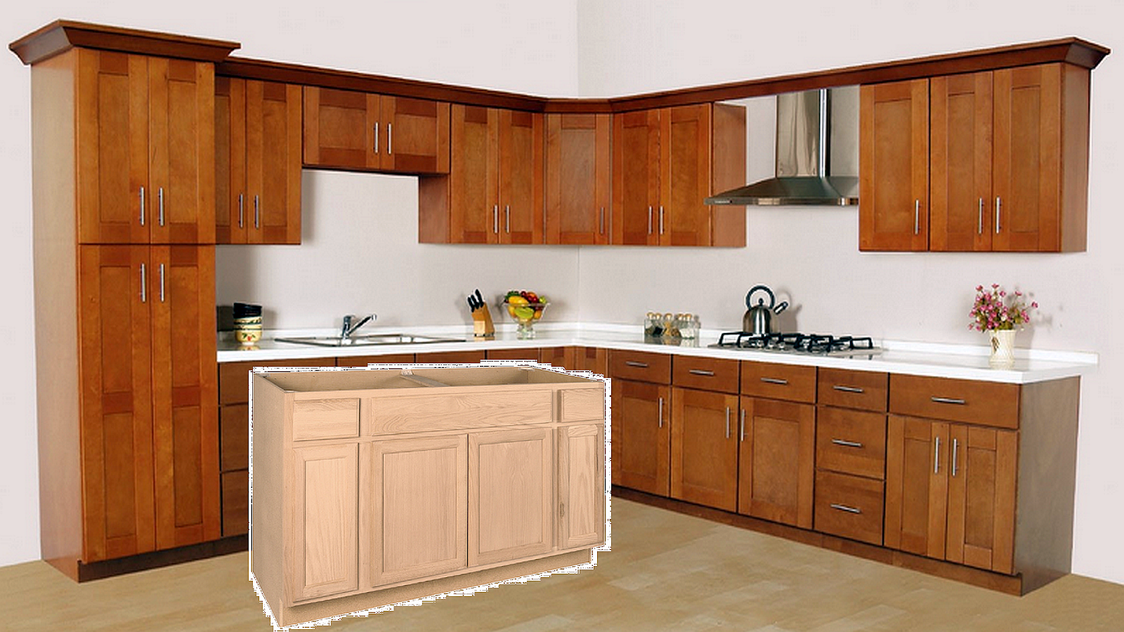 photo How To Stain Unfinished Cabinets finish unfinished kitchen cabinets