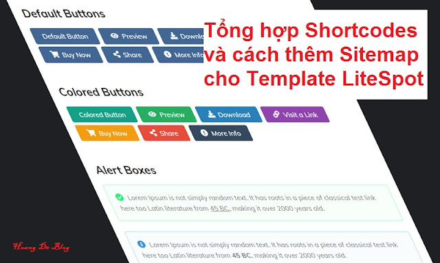 Tổng hợp Shortcodes và cách thêm Sitemap cho Template LiteSpot