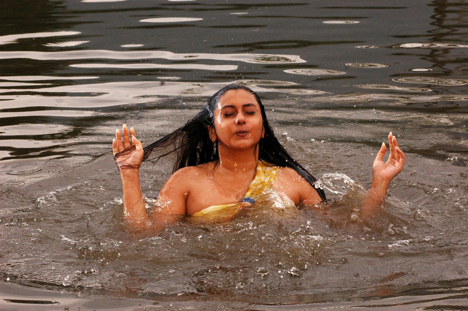 Namitha Hot Wet Dress Stills in Water
