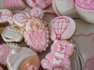 Galletas bebé rosa y blanco