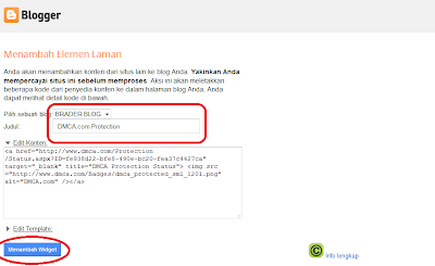 Mendaftarkan Blog di DMCA Protection