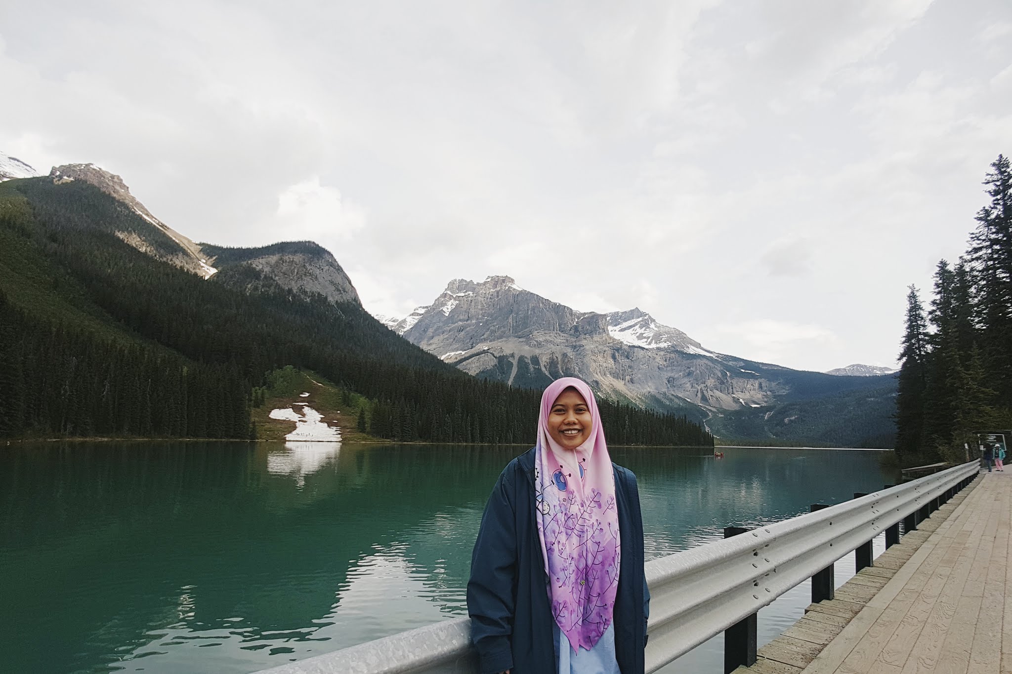 Farah at the Emarald Lake, Yoho National Park, British Columbia, Canada