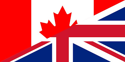 Canada and UK British flags