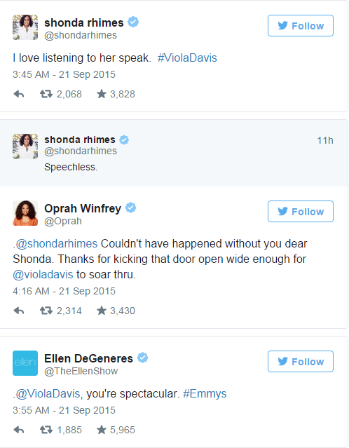 Oprah congratulates Viola