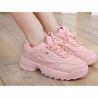 Sepatu Fila Pink Ladies Sneakers Fashion Cewe