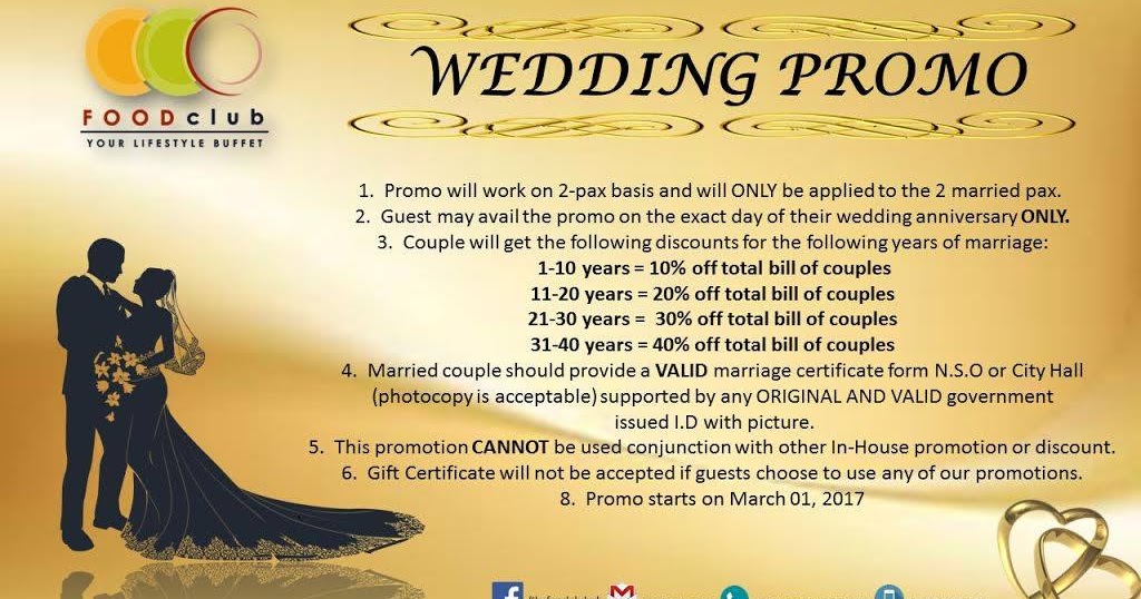  Manila  Shopper The Food Club Wedding  Anniversary  Promo