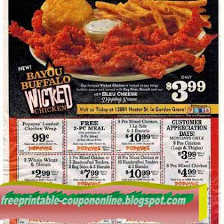 Free Printable Popeyes Chicken Coupons