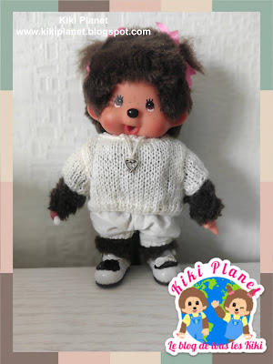 kiki Monchhichi pull tricot handmade fait main