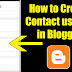 How to create contact us page in blogger