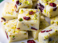 White Chocolate Cranberry Pistachio Fudge