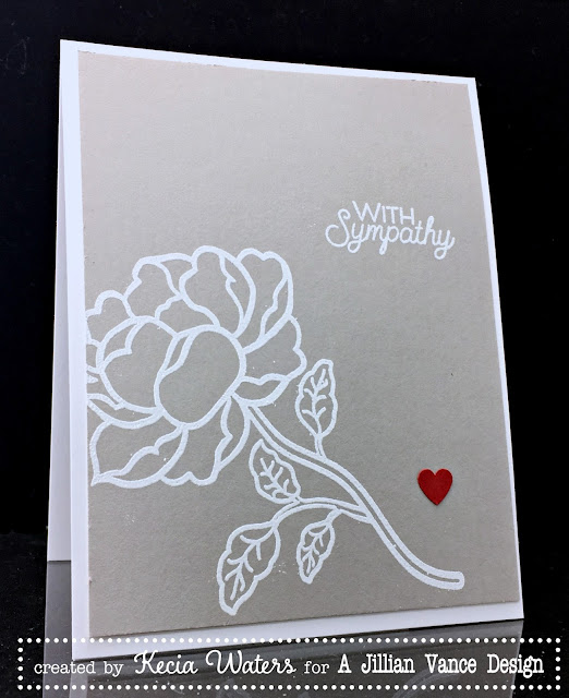 AJVD, Kecia Waters, rose, sympathy, heat embossing