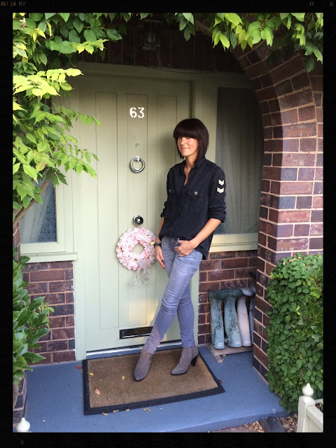 My Midlife Fashion, Zara, Cowboy boot heels, Mango soft military shirt