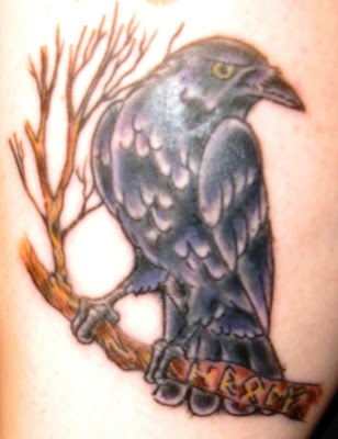 Raven in a Branch Tattoo Image Credit T S Posted by admin