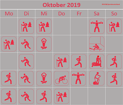 Trainingskalender Oktober 2019