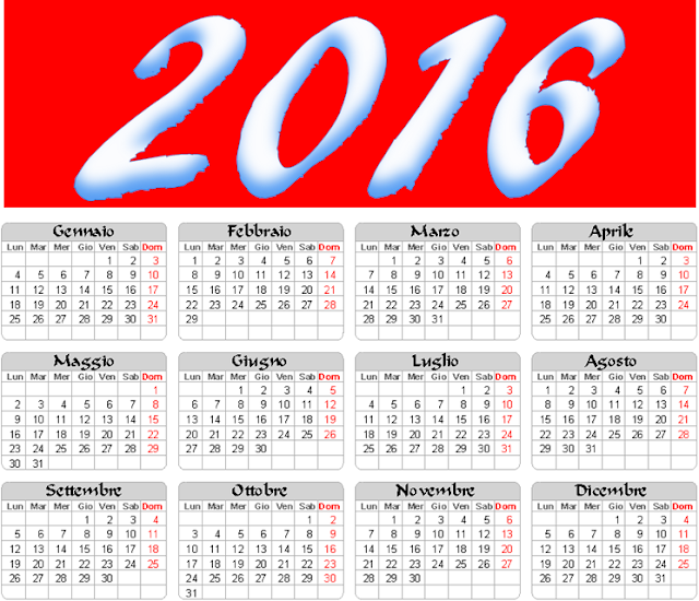 Calendario 2016