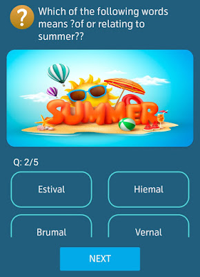 Which of the following words means ? of or relating to summer??