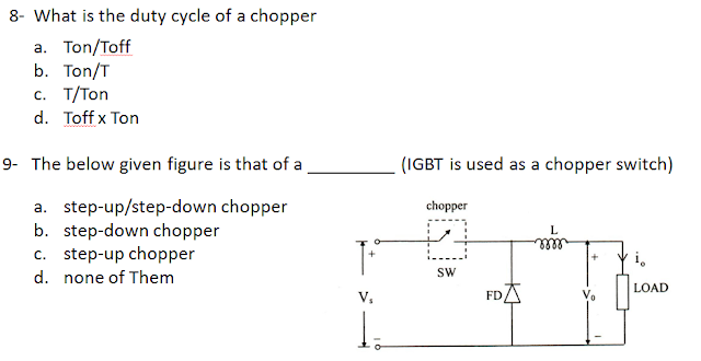 ITI Electronics Mechanic 2nd Year MCQ - Chapter Chopper AC Link and DC Link Important Question and Answer