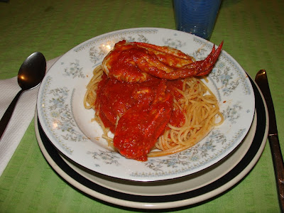 Blue Swimmer Crab on pasta