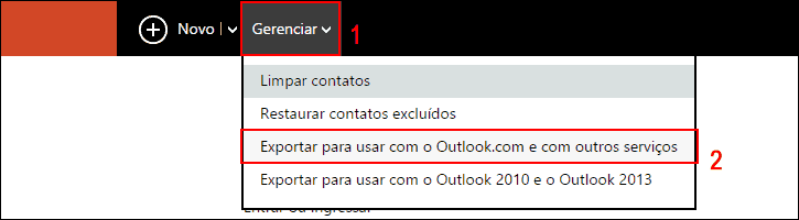 Exportar contatos em arquivo CSV