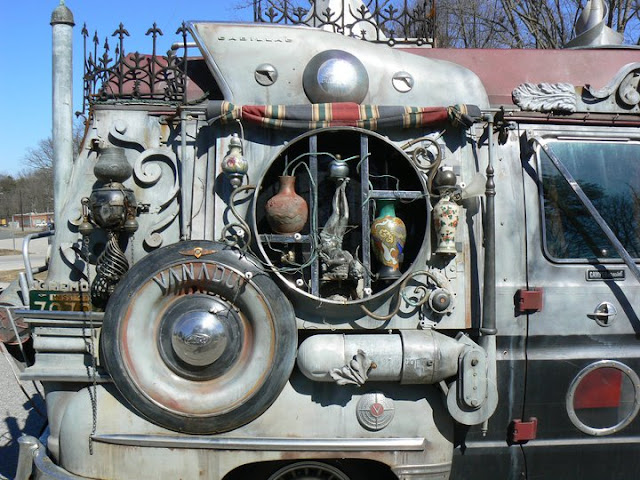 Vanadu Ford Art Car Closeup- Goth Apocalypse Hunter Camper