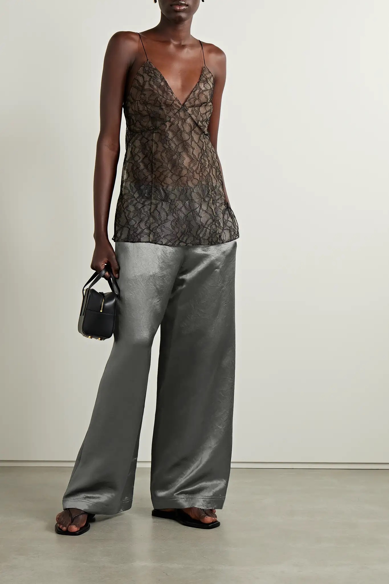 MAX MARA Leisure Acanto hammered-satin wide-leg pants