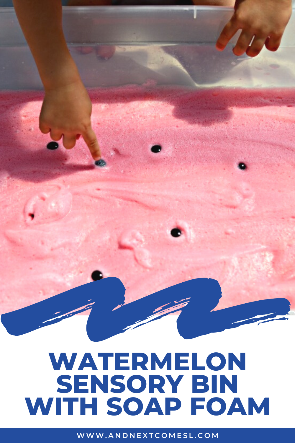 Watermelon sensory bin play for toddlers and preschool kids