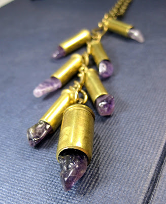 Cascade Style Amethyst Bullet Necklace