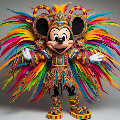 Mickey Mouse in junkanoo costume